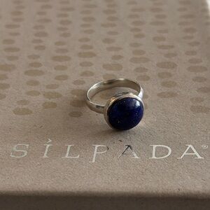 Silpada Silver Ring with Deep Blue Stone